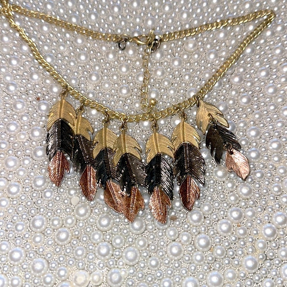 Metals Feather Necklace - Picture 3 of 3